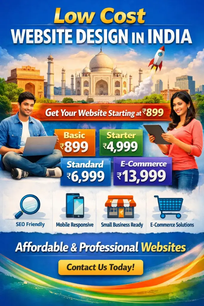 low cost web design in india