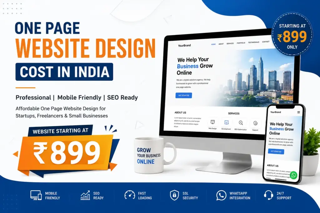 One Page Website Design Cost in India